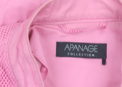 Apanage Collection Womens Pink Cotton Biker Jacket Size 10