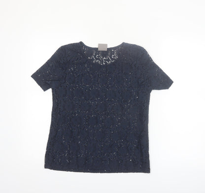 Vero Moda Women's Blue Lace Short Sleeve Blouse Size S