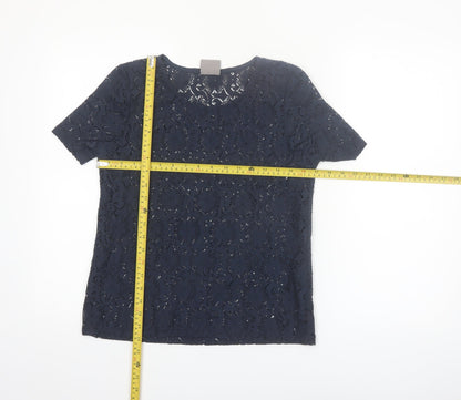 Vero Moda Women's Blue Lace Short Sleeve Blouse Size S