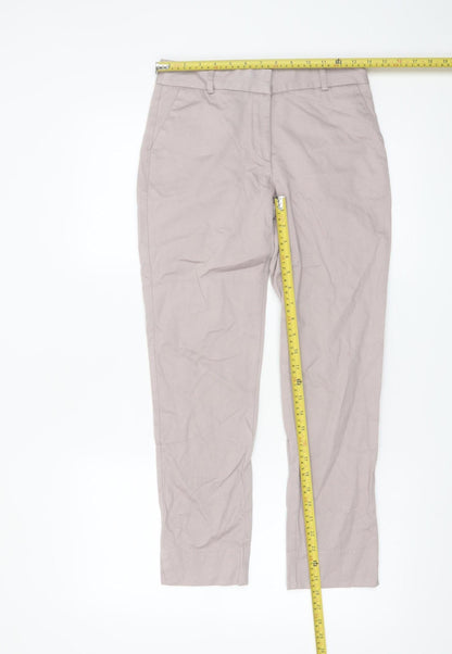 Warehouse Women's Beige Chino Trousers Size 8 Slim Fit Cotton