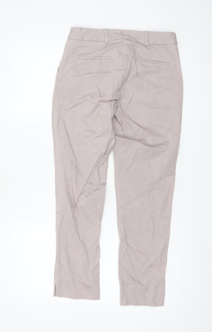 Warehouse Women's Beige Chino Trousers Size 8 Slim Fit Cotton