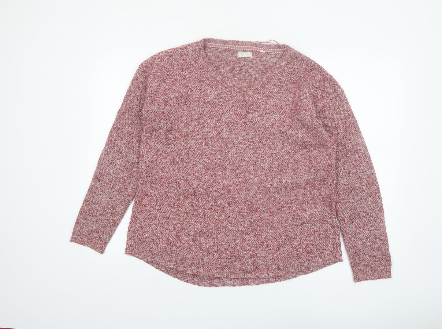 Fat Face Women Pink Crew Neck Knit Pullover Jumper Size 12