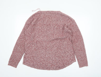 Fat Face Women Pink Crew Neck Knit Pullover Jumper Size 12
