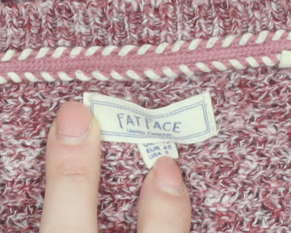 Fat Face Women Pink Crew Neck Knit Pullover Jumper Size 12