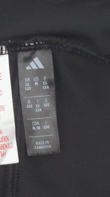 Adidas Girls Black Biker Activewear Shorts 11-12 Years ClimaCool