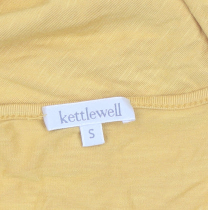 Kettlewell Women’s Yellow Cowl Neck 3/4 Sleeve Jersey Blouse Size S