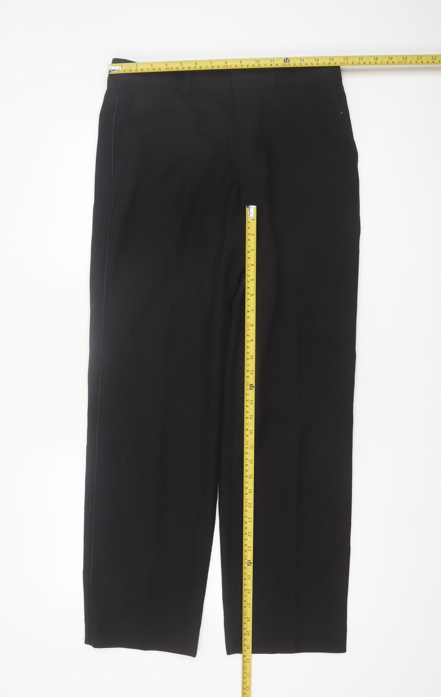 Marks and Spencer Men's Black 32x31 Regular Fit Dress Pants
