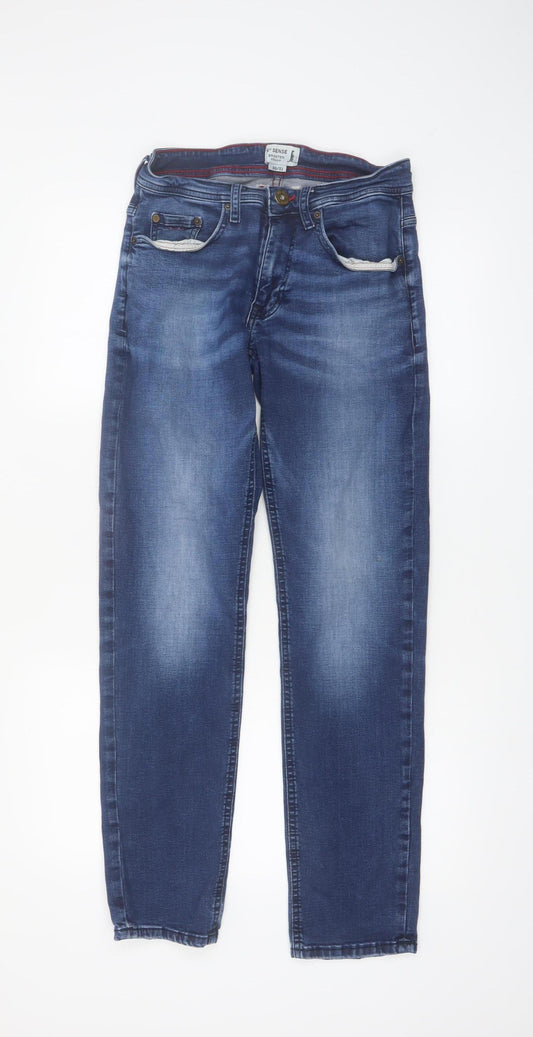 6th Sense Men's Blue Straight Fit Stretch Denim Jeans 30W 32L