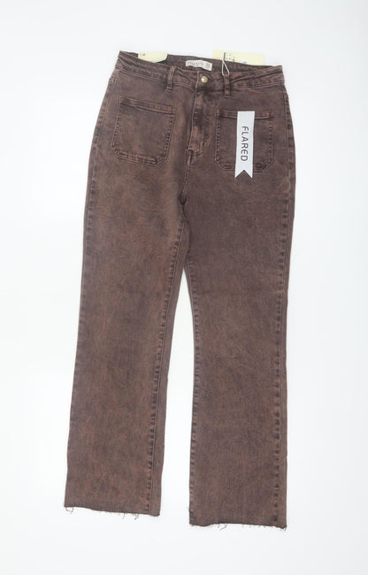 Folyrose Women's Brown Flared Denim Jeans Size 12