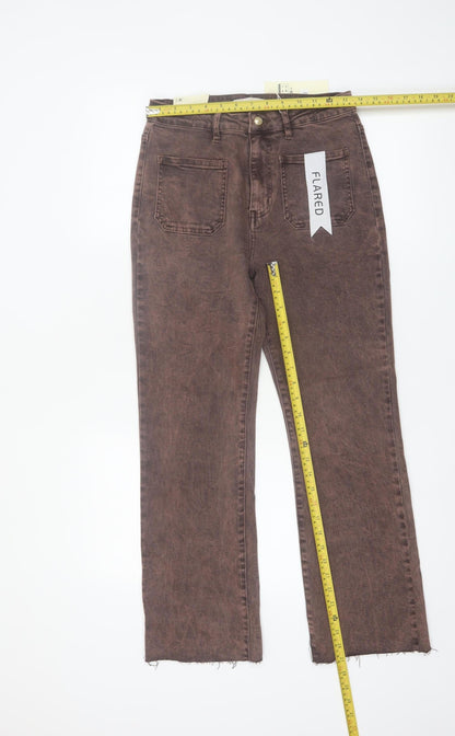 Folyrose Women's Brown Flared Denim Jeans Size 12