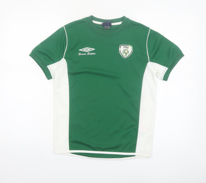 Umbro Boys Green & White Ireland Football Jersey T-Shirt 8 Years