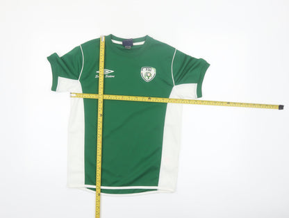 Umbro Boys Green & White Ireland Football Jersey T-Shirt 8 Years