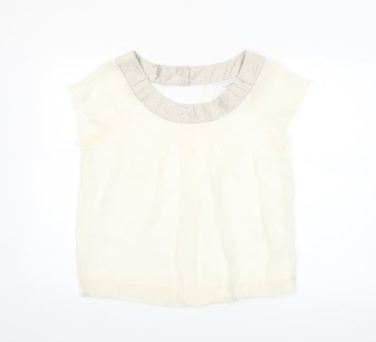 Marks and Spencer Women Ivory Short Sleeve Blouse Size 10
