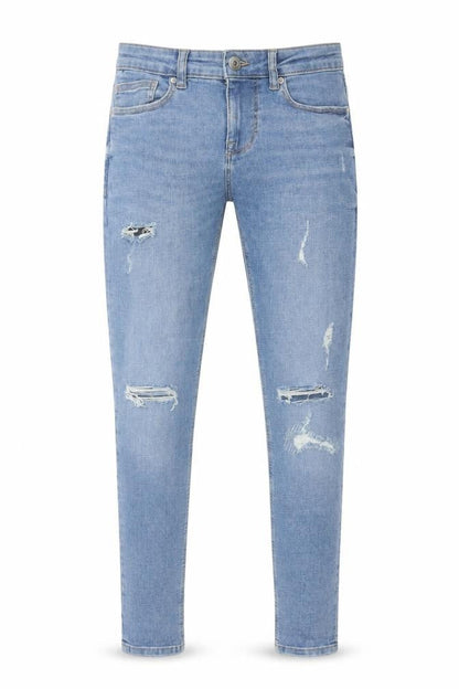 Front view of Denim Co Men's Blue Super Skinny Distressed Jeans W28 L32