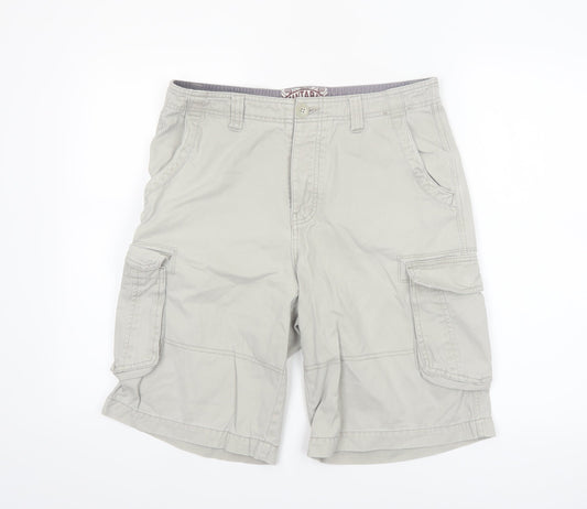 Mantaray Men's Beige Cargo Shorts Size 32 Cotton Canvas Casual Summer