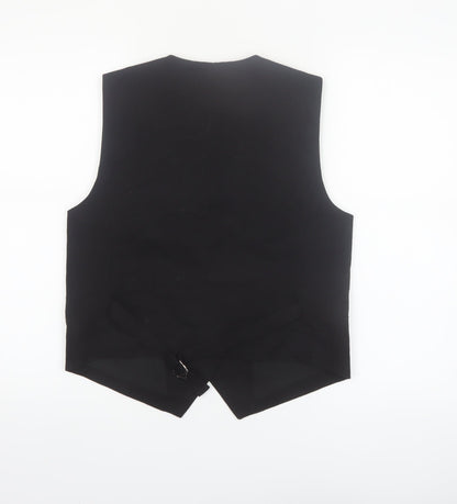 Katch Me Women Black Linen Blend Suit Waistcoat M Classic Fit