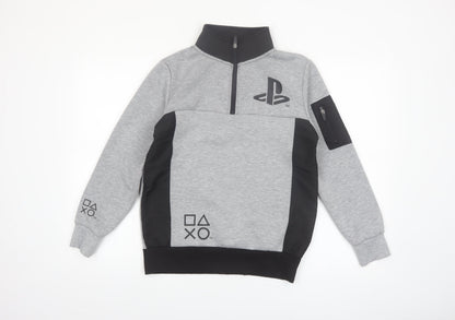 PlayStation Boys Grey 1/4 Zip Fleece Sweatshirt 12-13 Years 158cm