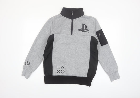 PlayStation Boys Grey 1/4 Zip Fleece Sweatshirt 12-13 Years 158cm