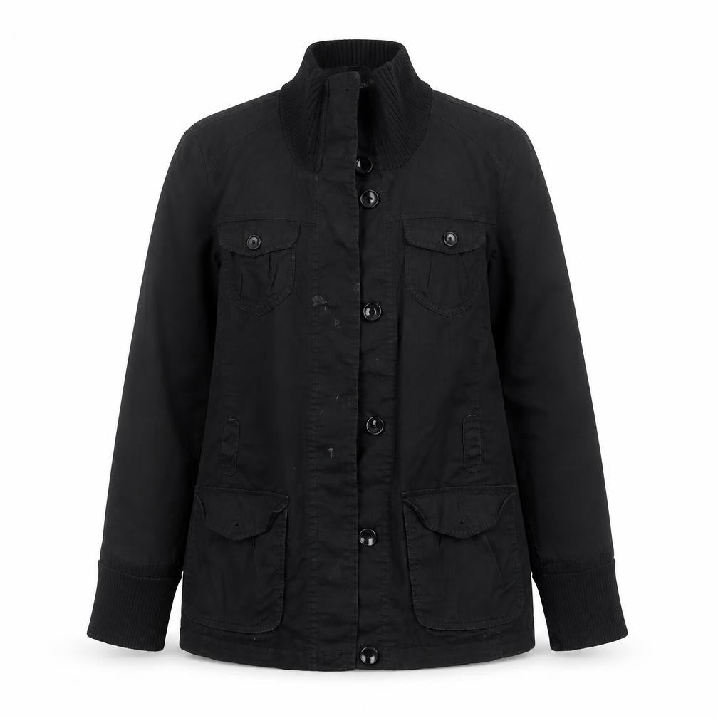 Esprit Women's Black Military Style Cotton Blend Jacket Size 14