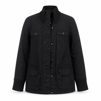 Esprit Women's Black Military Style Cotton Blend Jacket Size 14