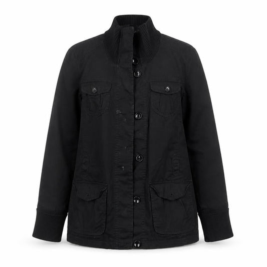 Esprit Women's Black Military Style Cotton Blend Jacket Size 14