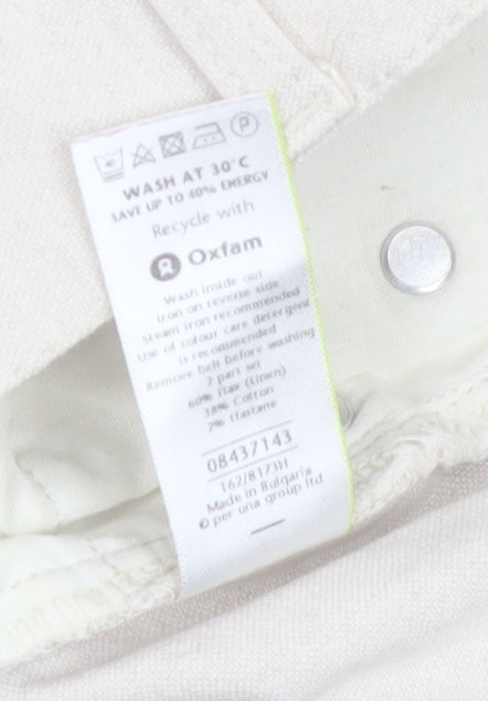 Marks and Spencer Per Una Women’s Beige Linen Cropped Trousers Size 18
