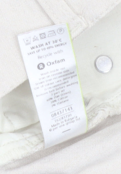 Marks and Spencer Per Una Women’s Beige Linen Cropped Trousers Size 18