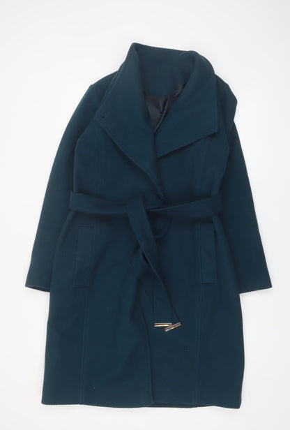 Dunnes Stores Womens Green Belted Long Trench Coat Size 16