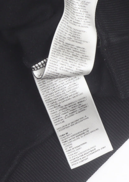 Puma Men's Black Pullover Hoodie Hoodie M Regular Fit Logo Sportswear