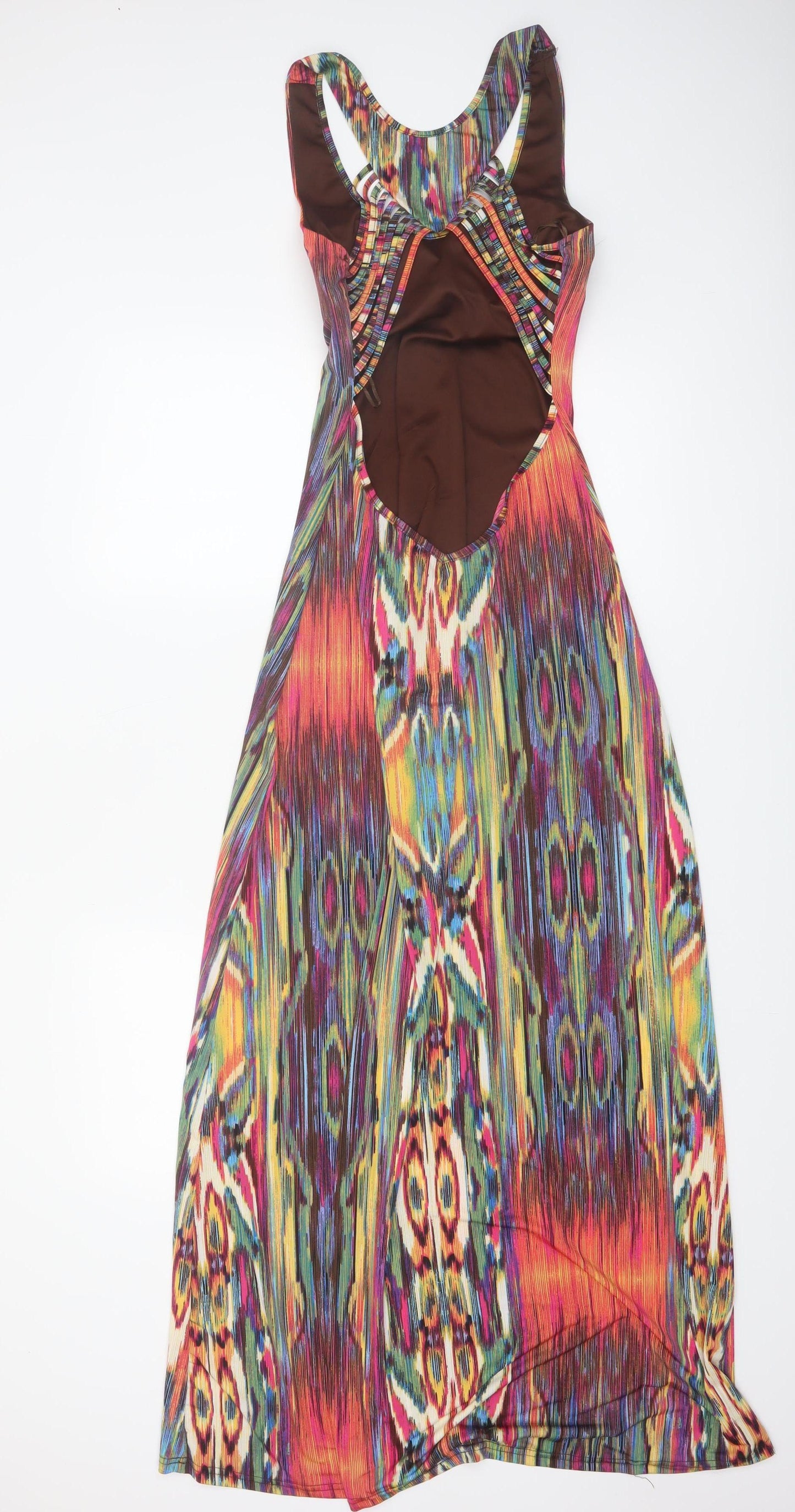 F&Girl Women's Multicoloured L Maxi Sleeveless Bohemian Dress