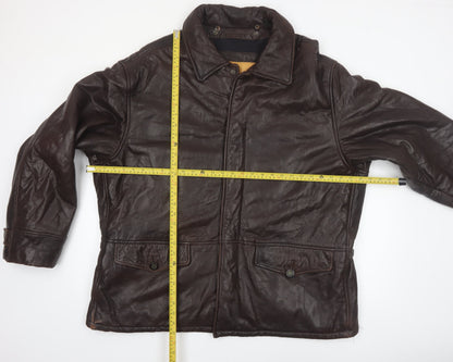 Timberland Men’s Brown Leather Waterproof Jacket XL Outdoor Workwear