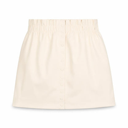 Zara Women Beige Faux Leather Knee Length Pencil Skirt Size 12