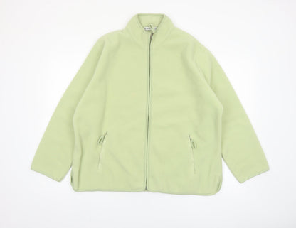 Emreco Women's Green Fleece Full Zip Mid-Length Jacket Size 18