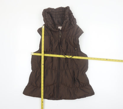 Soon Women's Brown Hooded Puffer Waistcoat Size 18