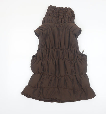 Soon Women's Brown Hooded Puffer Waistcoat Size 18
