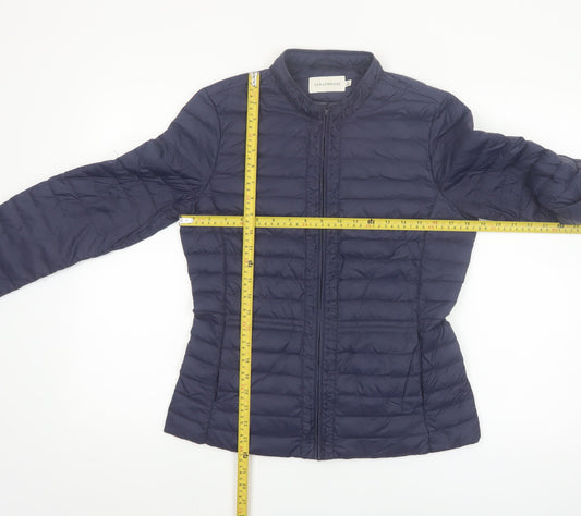Paraphrase Women's Blue Quilted Down Puffer Jacket Size 12 M