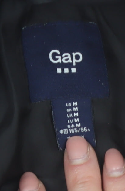 Gap Womens Black Puffer Jacket Size 12 Regular Fit Winter Coat