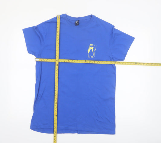 SOL'S Mens Blue Graphic Ski Holiday T-Shirt Size L