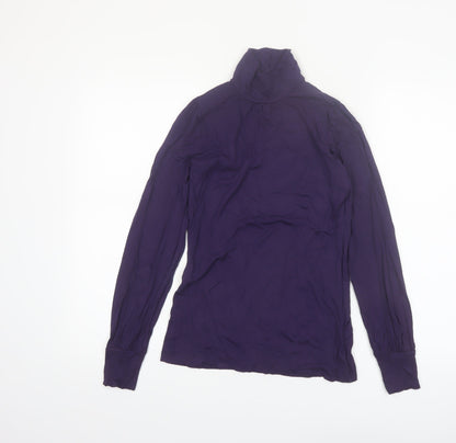Oasis Women's Purple Roll Neck Long Sleeve Blouse Size 8