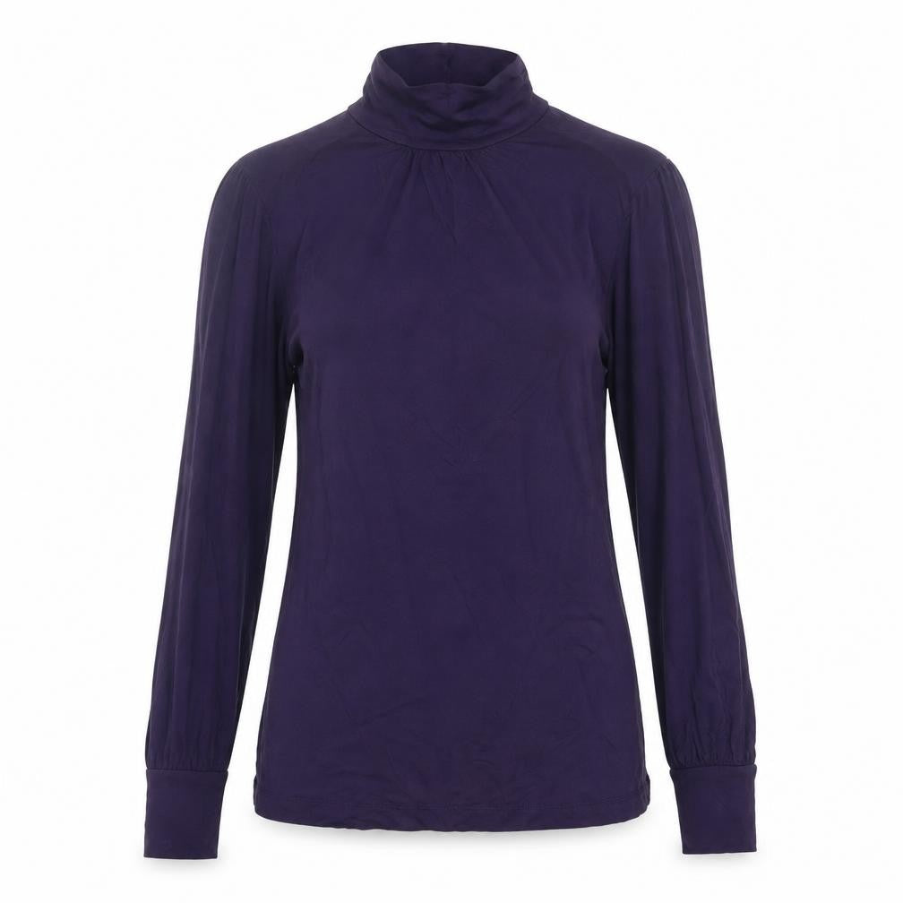 Oasis Women's Purple Roll Neck Long Sleeve Blouse Size 8