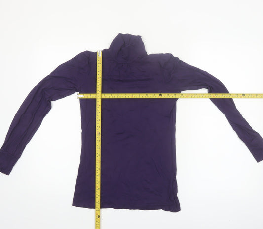 Oasis Women's Purple Roll Neck Long Sleeve Blouse Size 8