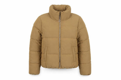 ONLY Women’s Brown Short Puffer Jacket L Zip Padded Winter Coat