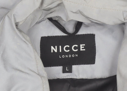 Nicce London Men's Grey Puffer Waistcoat Vest Size L Regular Fit