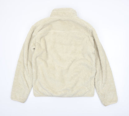 Uniqlo Women Beige Fleece Full Zip Jacket Size S
