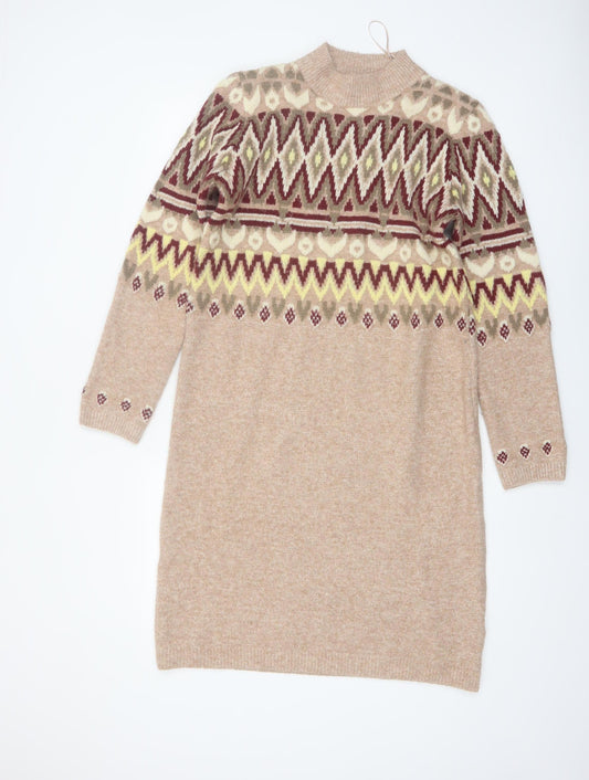Thermolactyl by Damart Women Beige Size 12 Knit Jumper Dress