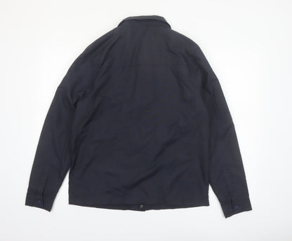 French Connection Men's Blue Polyamide Jacket Size M Casual Mid-Length