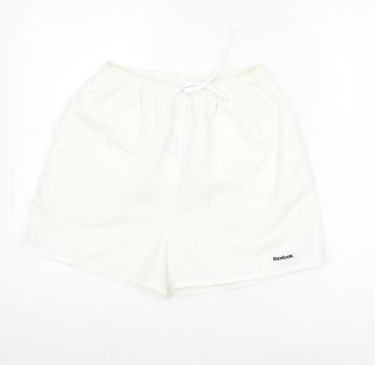 Reebok Women White Size 12 Bermuda Sports Shorts