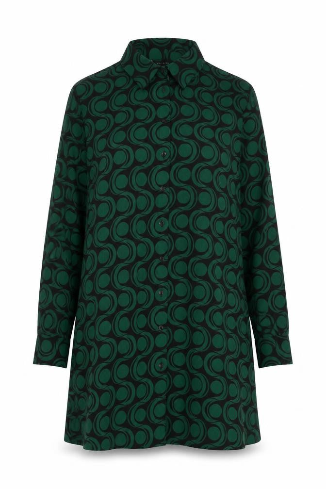 New Look Women’s Green Geometric Collared Shirt Dress UK 12