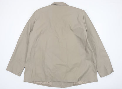 PrettyLittleThing Women Beige Plus Size 26 Faux Leather Blazer