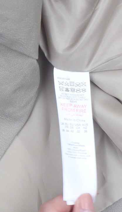 PrettyLittleThing Women Beige Plus Size 26 Faux Leather Blazer